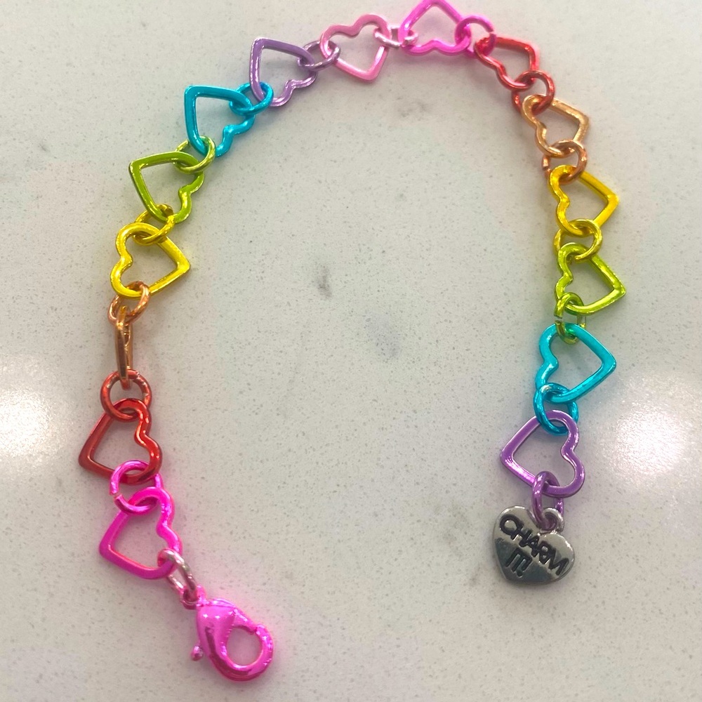 Charm It Rainbow Heart Bracelet